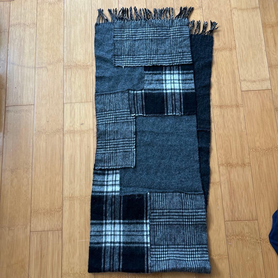 き*こ様 コムデギャルソン　グレー系 チェック柄 マフラー