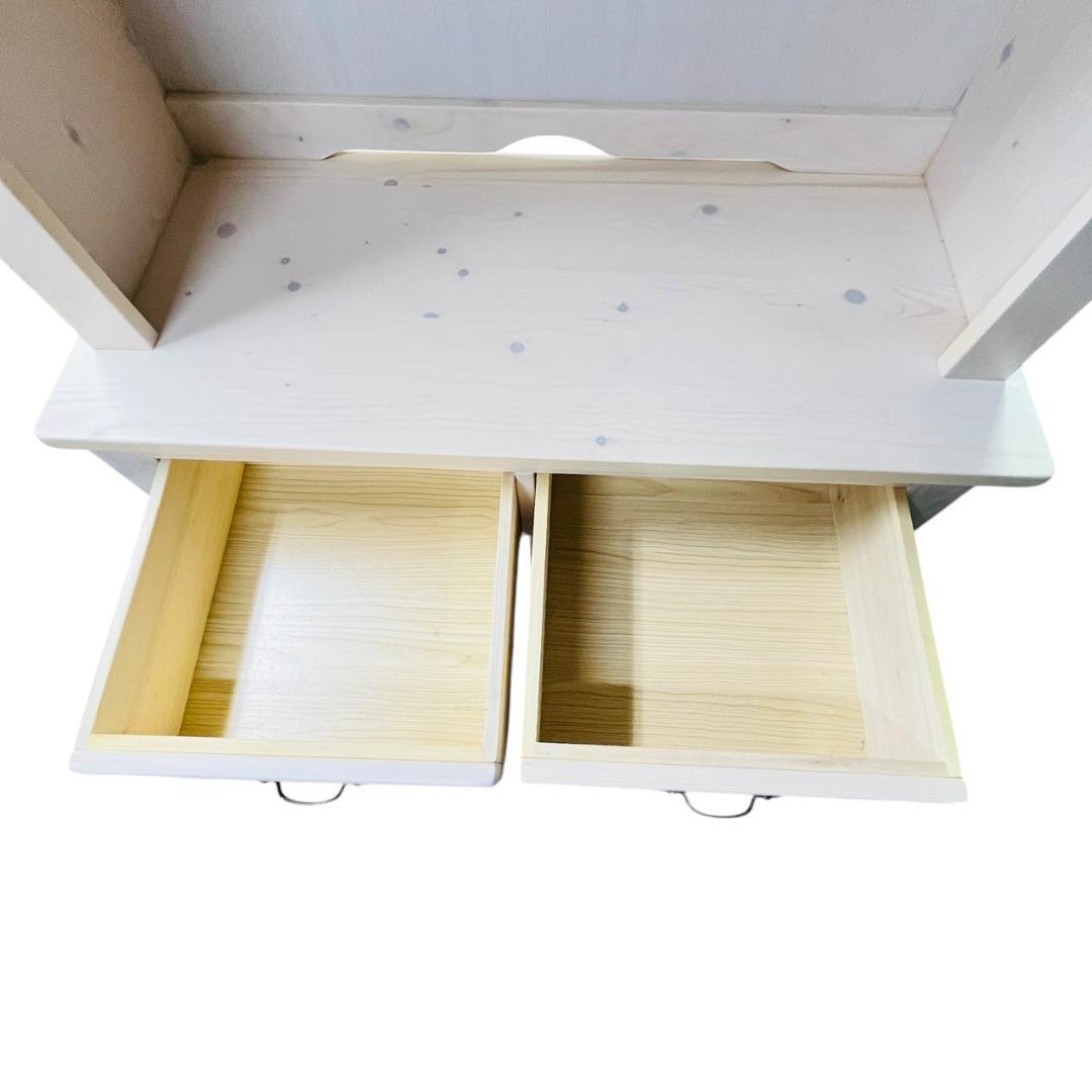 カントリー調 食器棚 90センチ幅 レンジボード ホワイト 北欧風