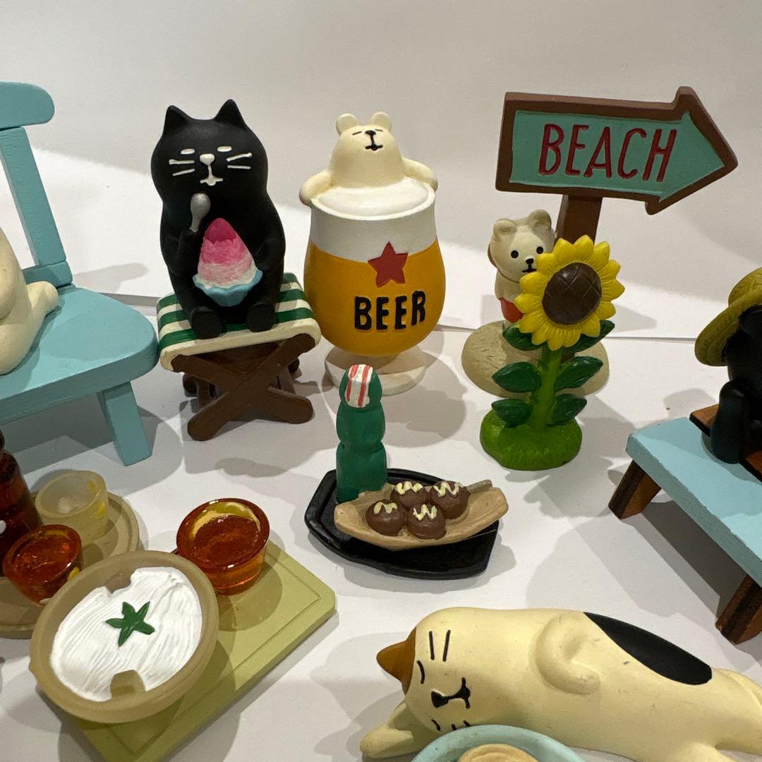 デコレ　コンコンブル　夏の食べ物、お盆の置物セット