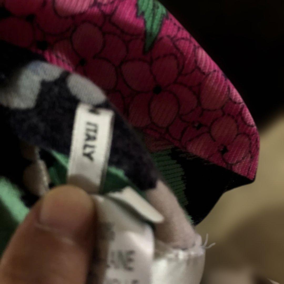 LEONARD PARIS 花柄 五分袖ニット　ウール100%イタリア製　L