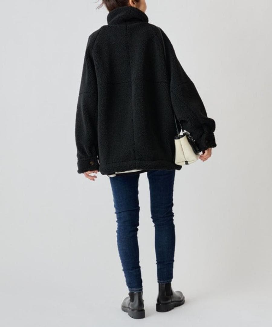 BEARDSLEY ボアブルゾン　ブラック　ビアズリー　洗える　黒色　アウター