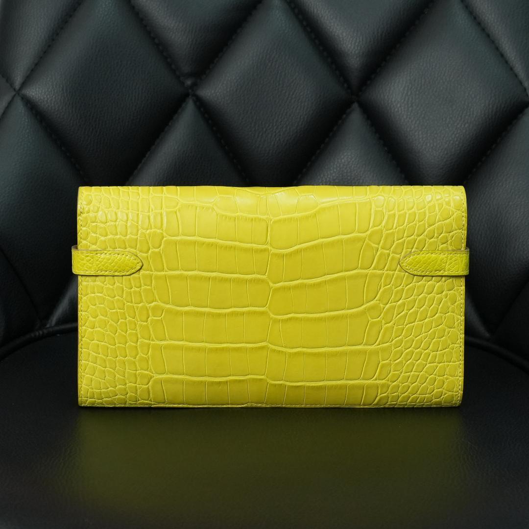 美品 エルメス ケリーウォレット アリゲーター