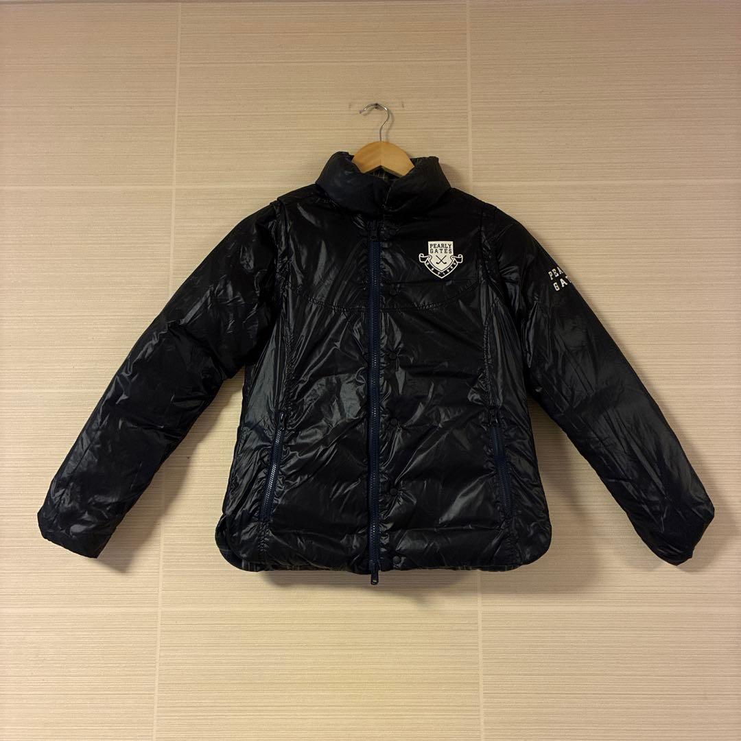PEARLY GATES チェック柄 ダウンジャケット　リバーシブル　サイズ0