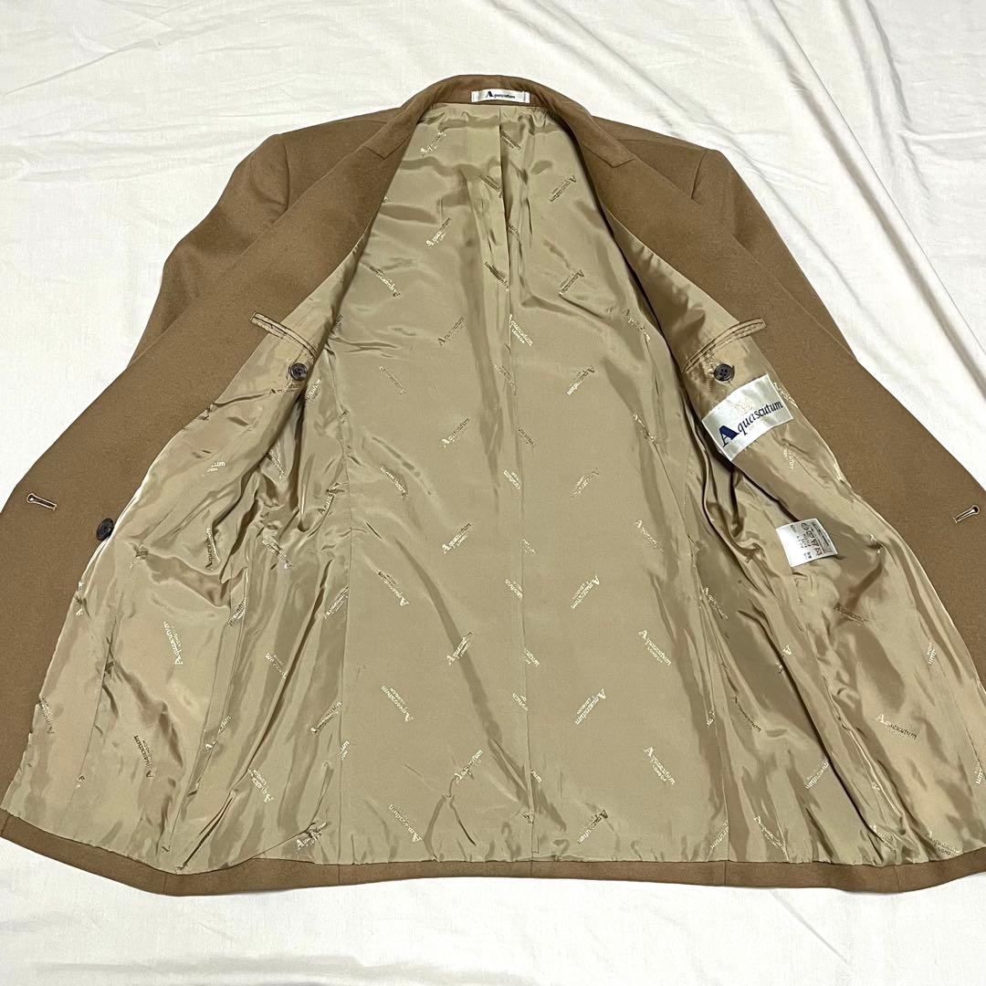 【カシミヤ100%】アクアスキュータム　ダブルテーラードジャケット　金ボタン　M