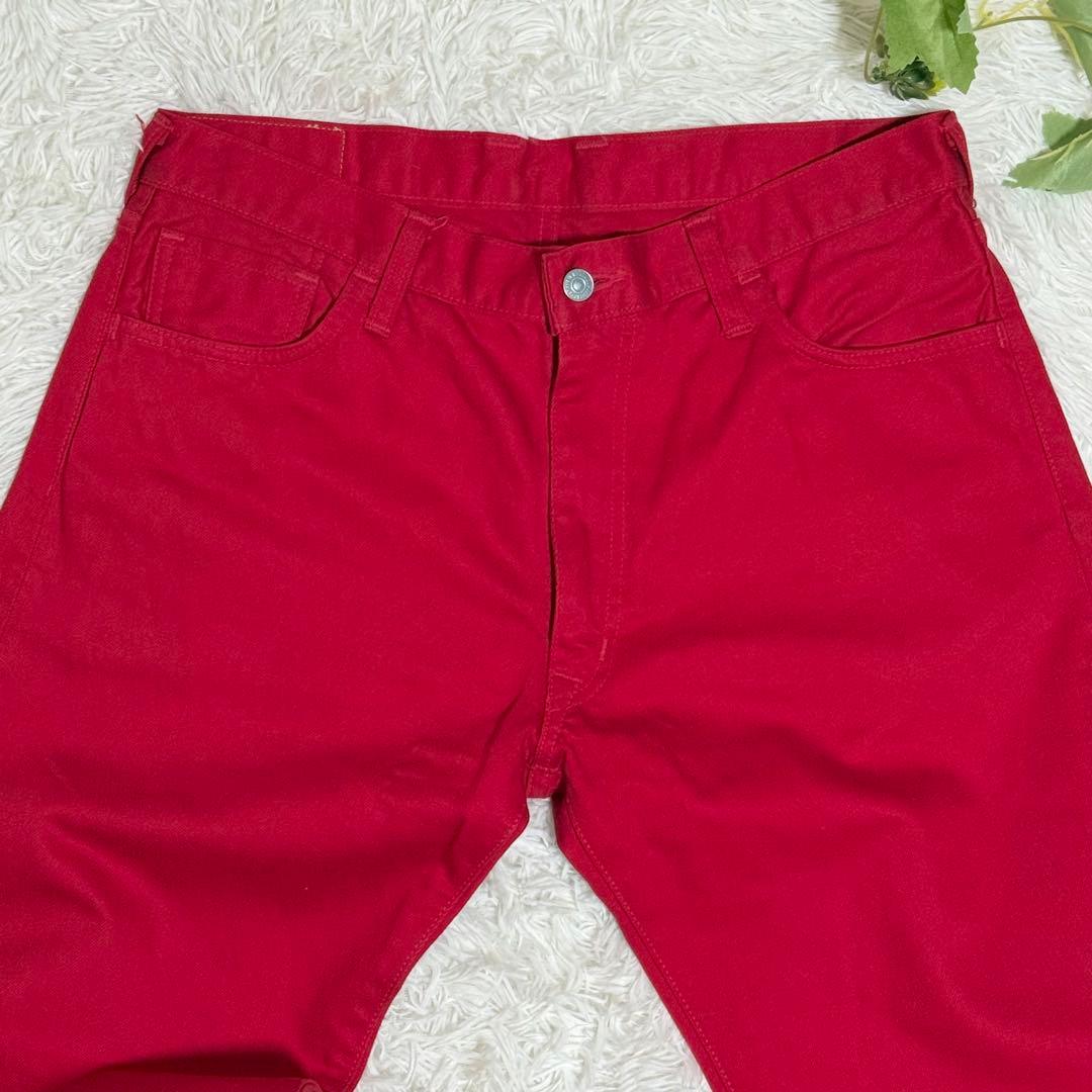 極美品　エヴィスゴルフ　ゴルフパンツ　カモメ　大きいサイズ　ゆるだぼ　赤