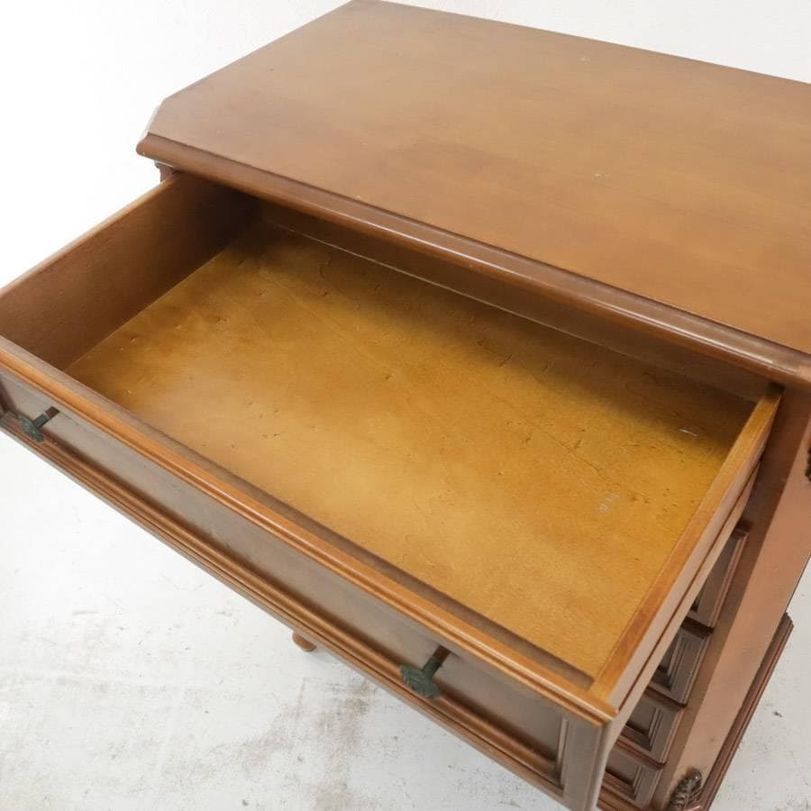 イタリア製 象嵌装飾 猫脚 5段チェスト 引き出し タンス クラシカル家具