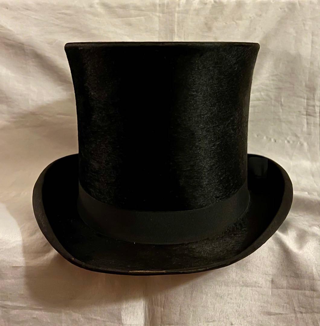 シルクハット イギリス製 ヴィンテージ ハット 美品 アンティーク