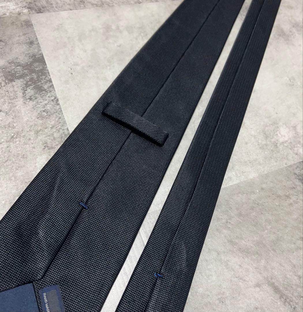 BEAMS F ネクタイ ソリッド ブラック 肉厚