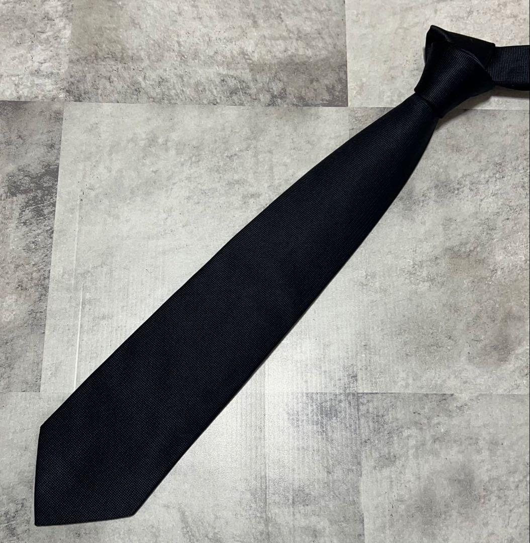 BEAMS F ネクタイ ソリッド ブラック 肉厚