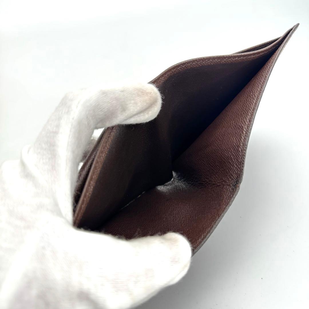 【極美品】ルイヴィトン　ダミエ・エベヌ　ポルトフォイユ・マルコ　二つ折り財布