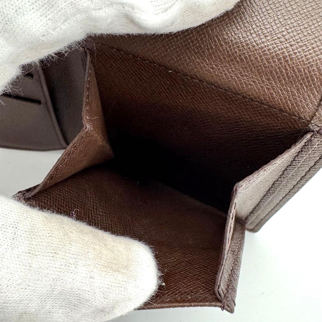 【極美品】ルイヴィトン　ダミエ・エベヌ　ポルトフォイユ・マルコ　二つ折り財布