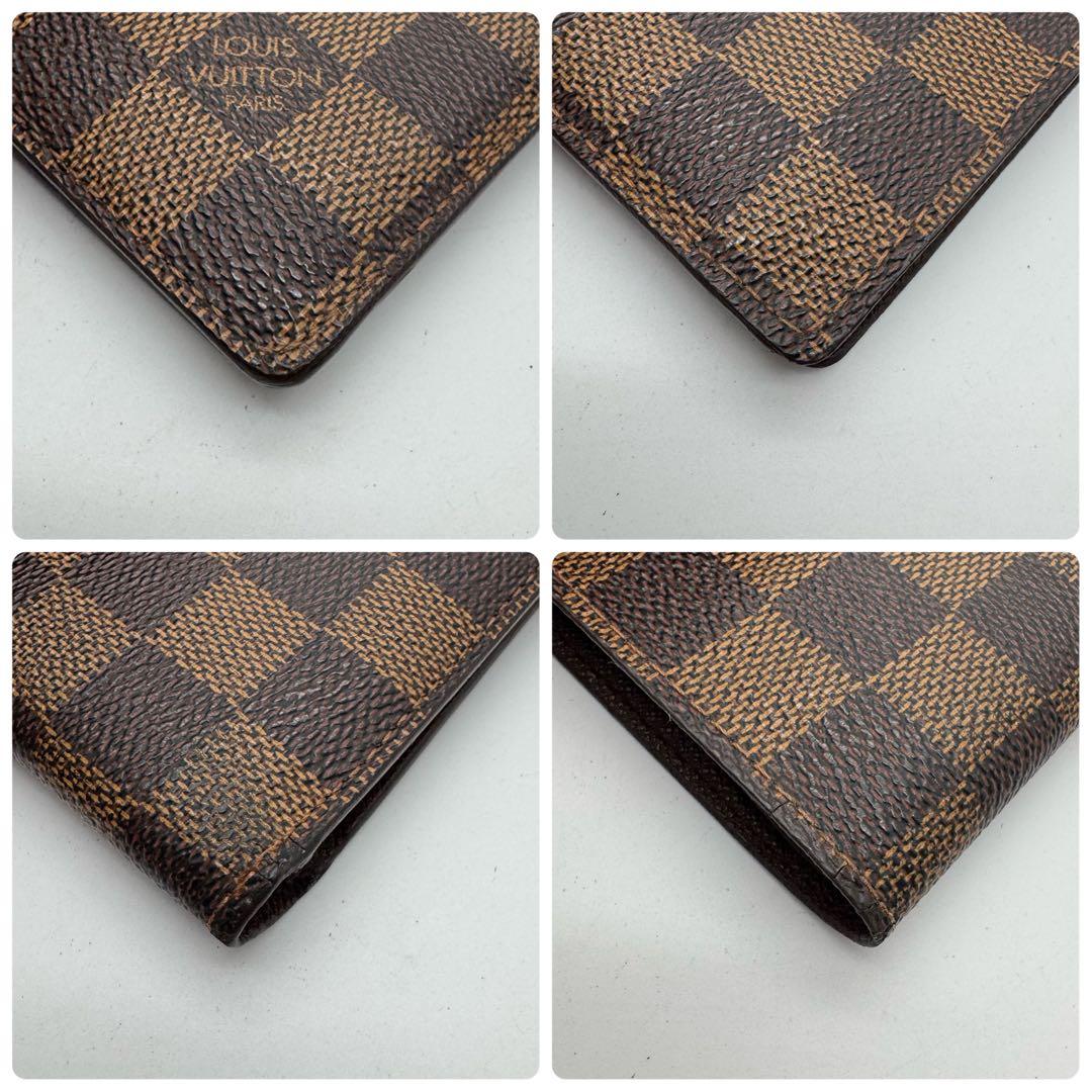 【極美品】ルイヴィトン　ダミエ・エベヌ　ポルトフォイユ・マルコ　二つ折り財布