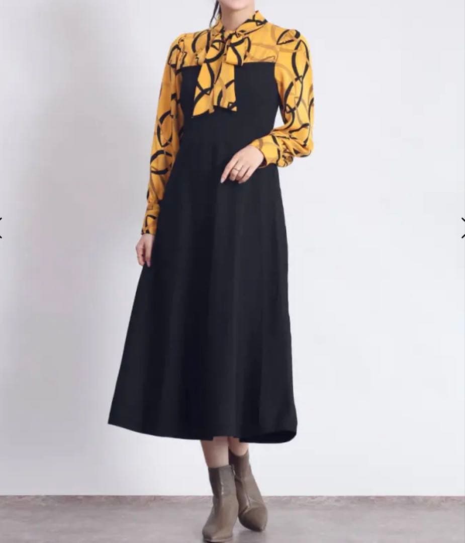 ❤️タグ付き新作　2.6万円　異素材ドッキングワンピース／アナイ　ロートレアモン