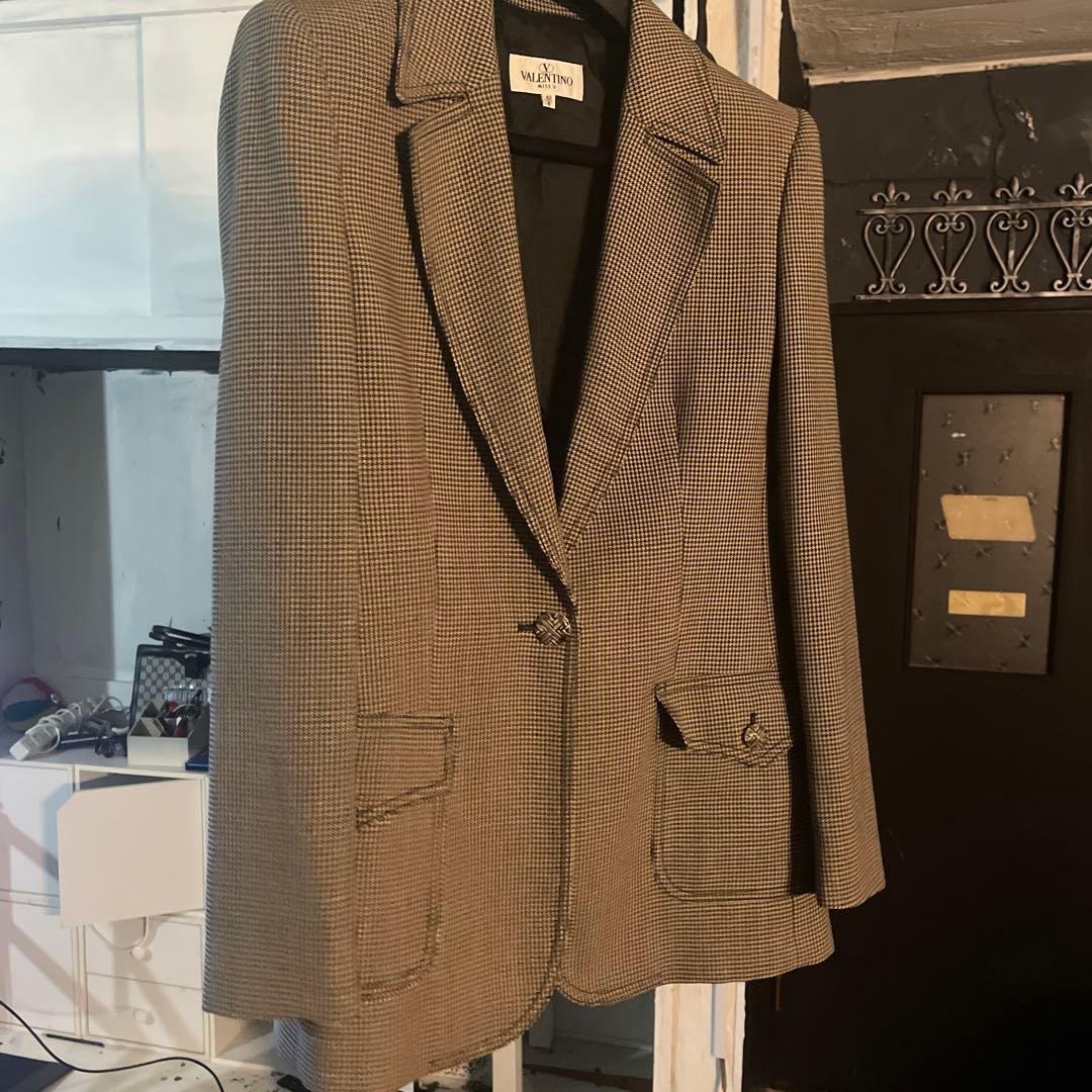 ヴァレンティノ MISS V イタリア製 モヘア混 千鳥格子ジャケット 最高級品