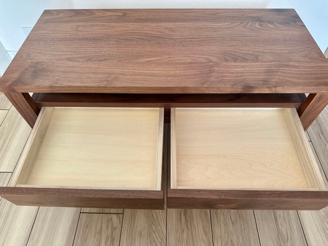 ウォールナットセンターテーブル 引き出し付き