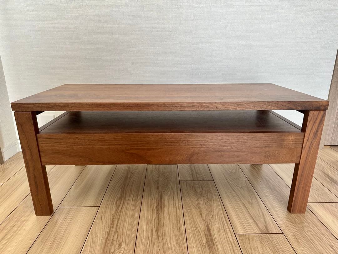 ウォールナットセンターテーブル 引き出し付き