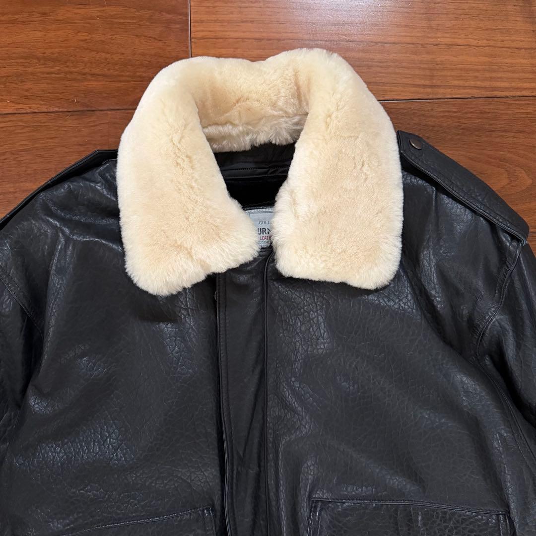 韓国製 90s A-2 G-1 リアルレザー ブラック フライトジャケット L