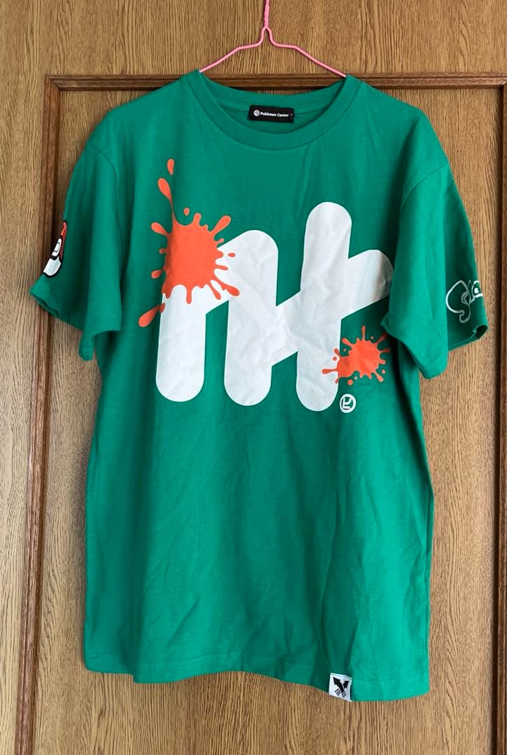 ポケモン　スプラトゥーン　コラボTシャツ　メンズLサイズ　くさ　ニャオハ
