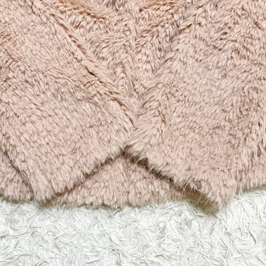 現行 美品 MUGUET ミュゲ ボリュームフェイクファーコート ピンク