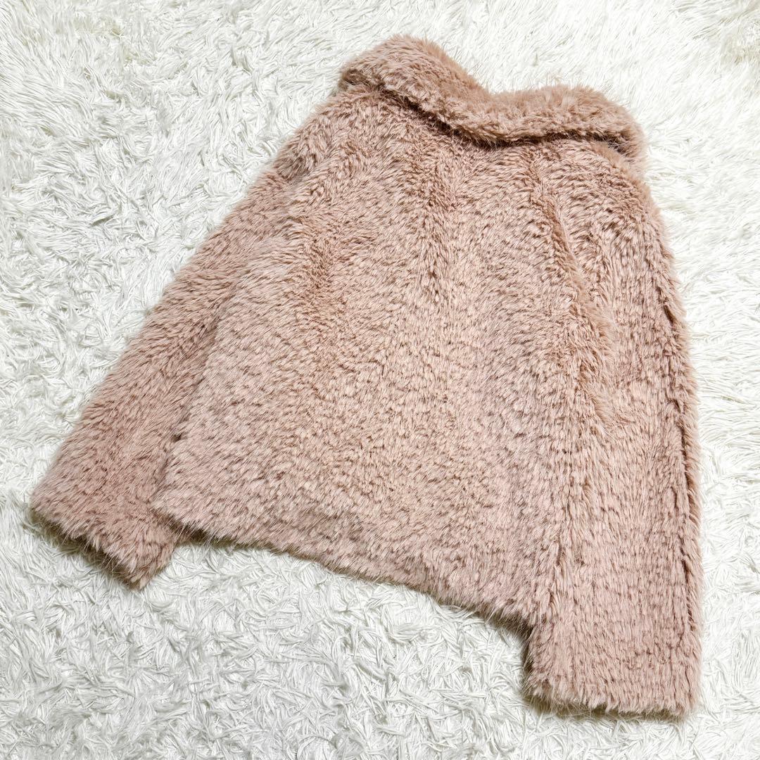 現行 美品 MUGUET ミュゲ ボリュームフェイクファーコート ピンク