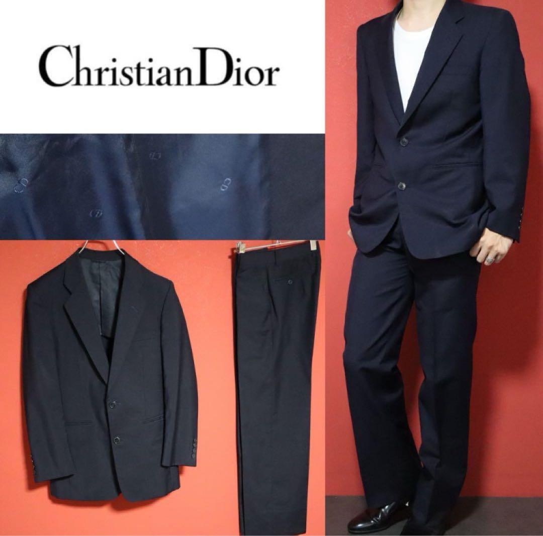 【希少】Christian Dior モヘア混 裏地総柄 CDロゴ セットアップ