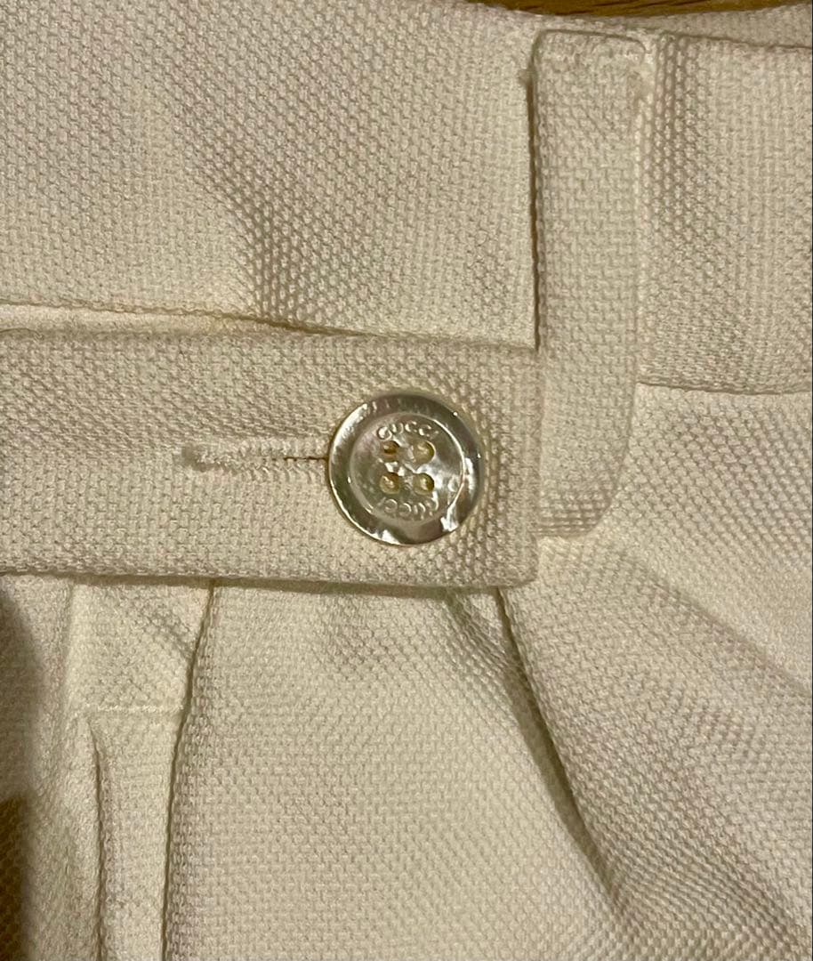 GUCCI グッチ スリット入りパンツ ホワイトスラックス 44サイズ