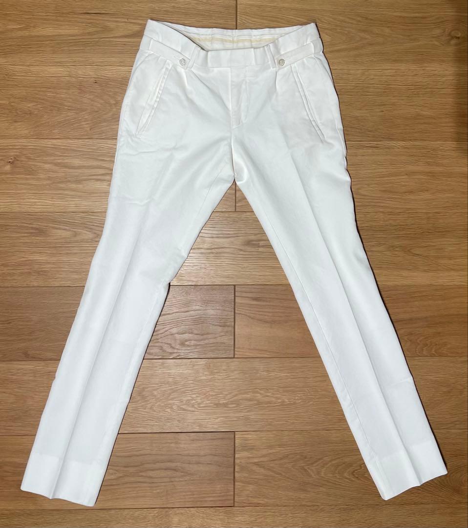 GUCCI グッチ スリット入りパンツ ホワイトスラックス 44サイズ