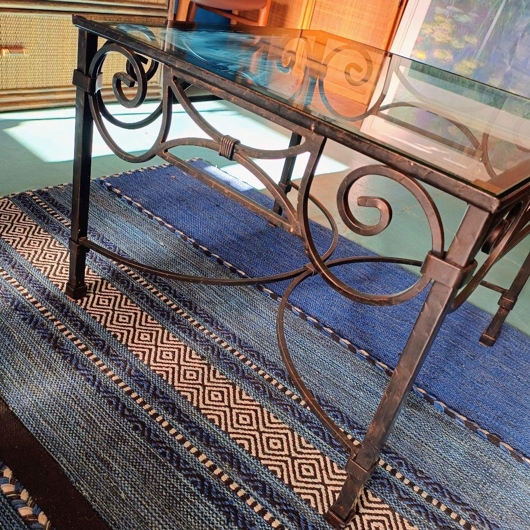 まみ 東京近郊の配送OK　ローラアシュレイ　ガラステーブル　アンティーク