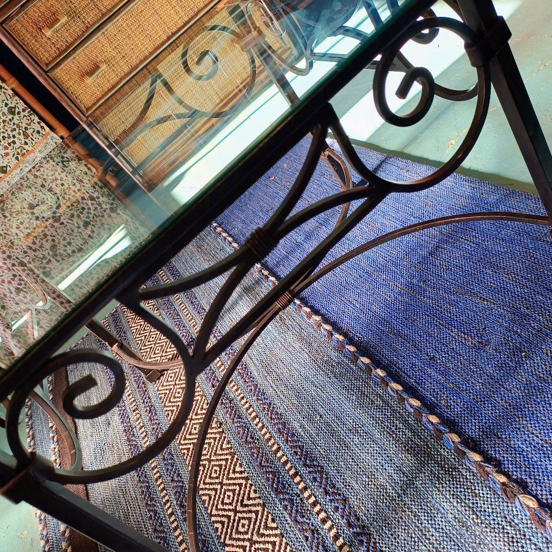 まみ 東京近郊の配送OK　ローラアシュレイ　ガラステーブル　アンティーク