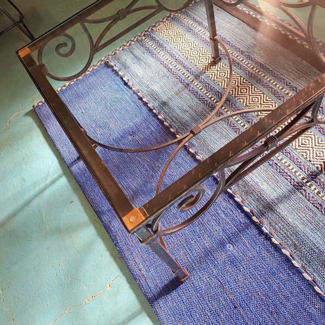 まみ 東京近郊の配送OK　ローラアシュレイ　ガラステーブル　アンティーク