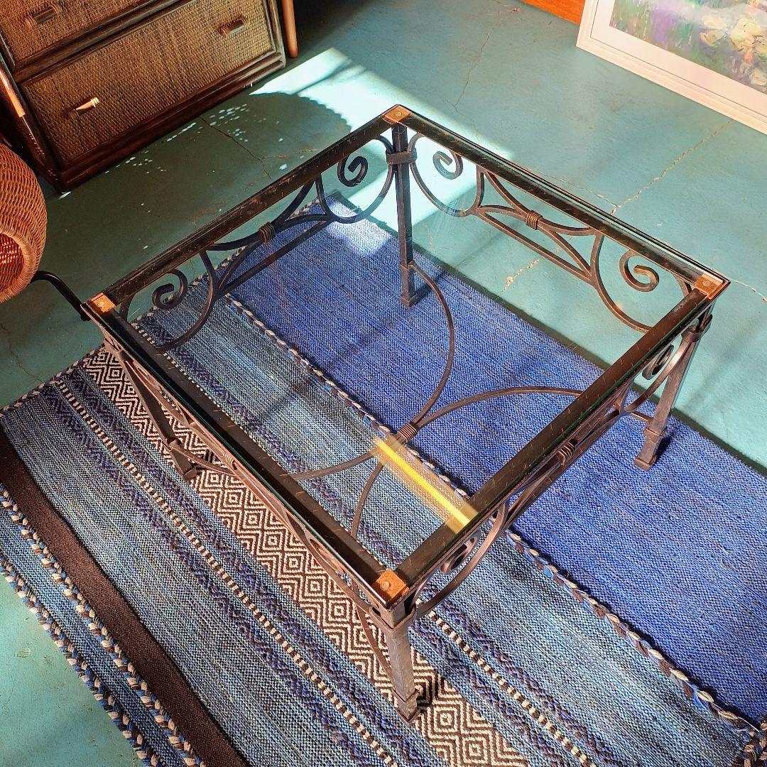 まみ 東京近郊の配送OK　ローラアシュレイ　ガラステーブル　アンティーク