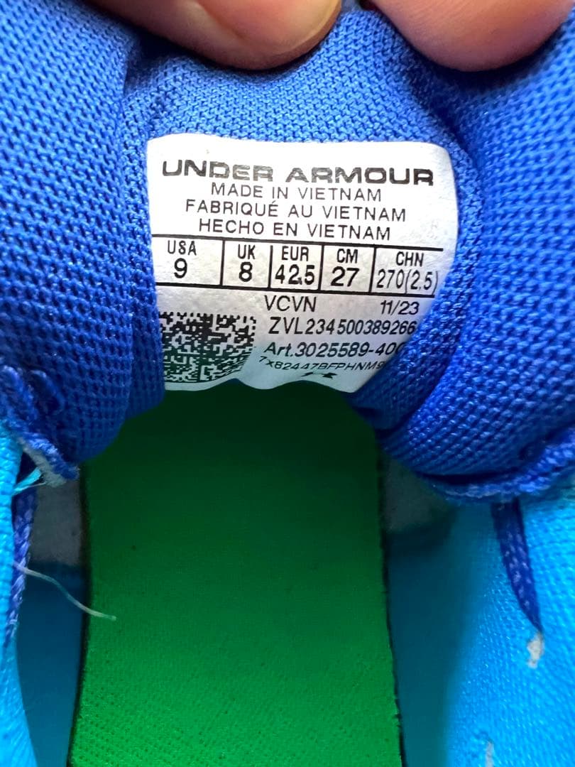 美品　アンダーアーマー 野球 ポイント スパイク　27㎝