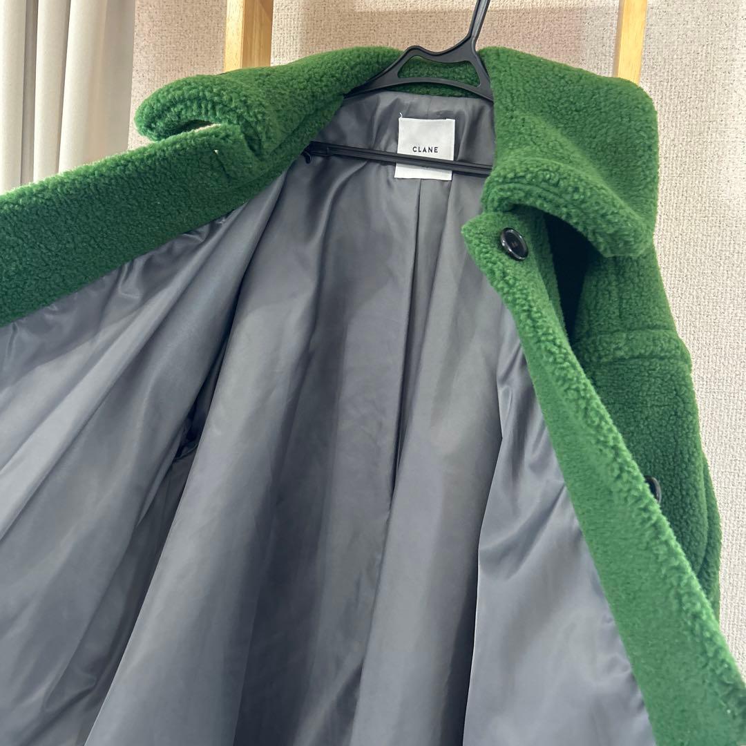 CLANE クラネ　グリーン チェスターコート サイズ1 ボアコート