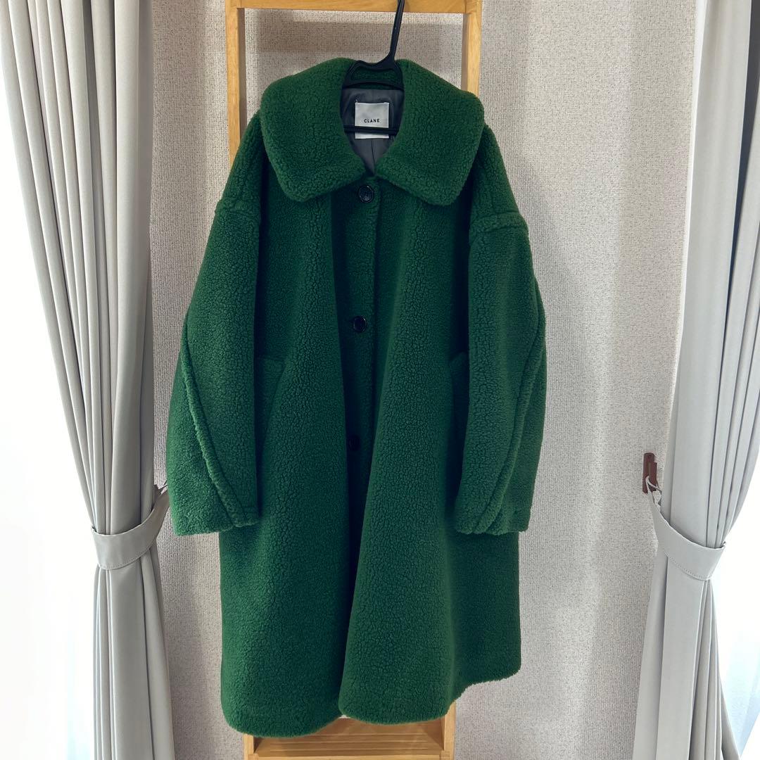 CLANE クラネ　グリーン チェスターコート サイズ1 ボアコート