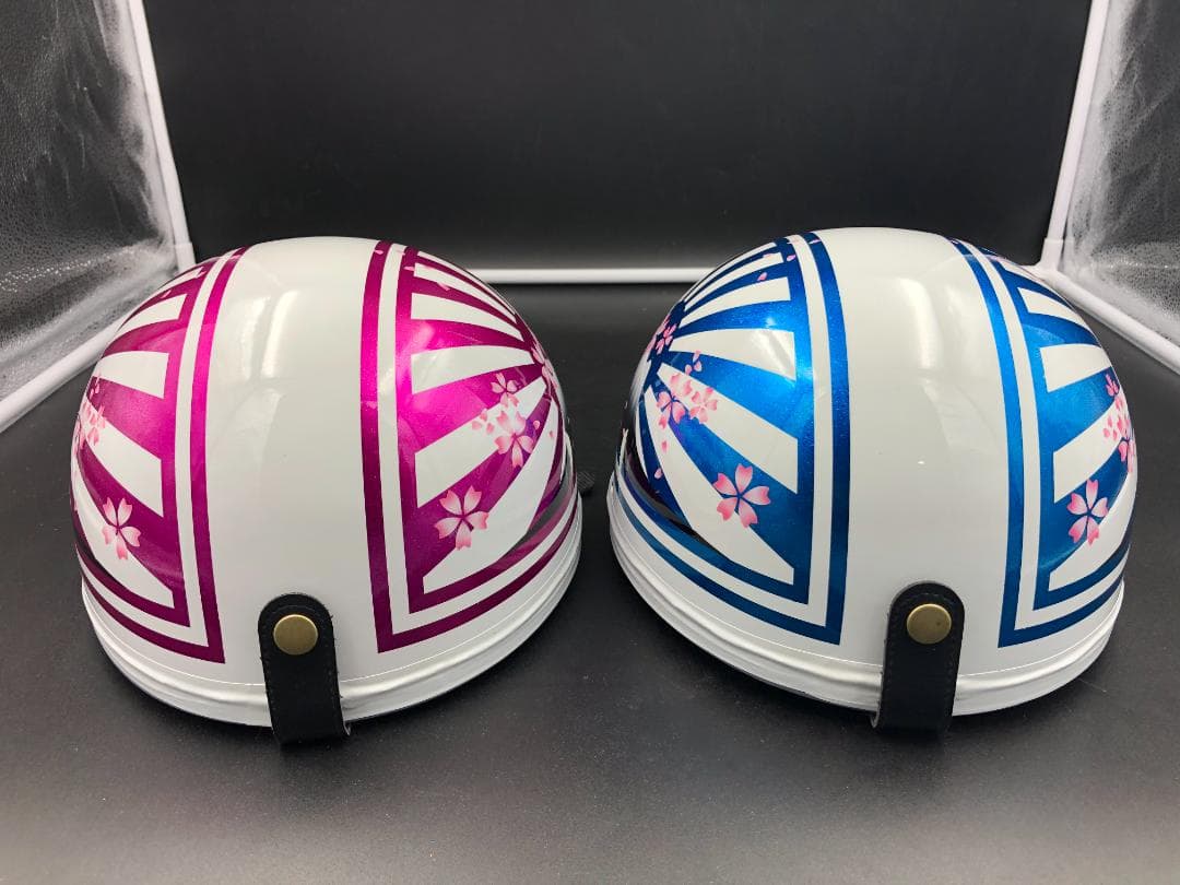 コルク半　カスタム　富士日章三つボタン　ホワイトブルーホワイトピンクラメ桜セット