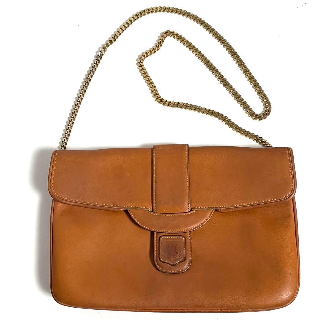 バッグ CELINE Vintage Chain Shoulder Bag Brown
