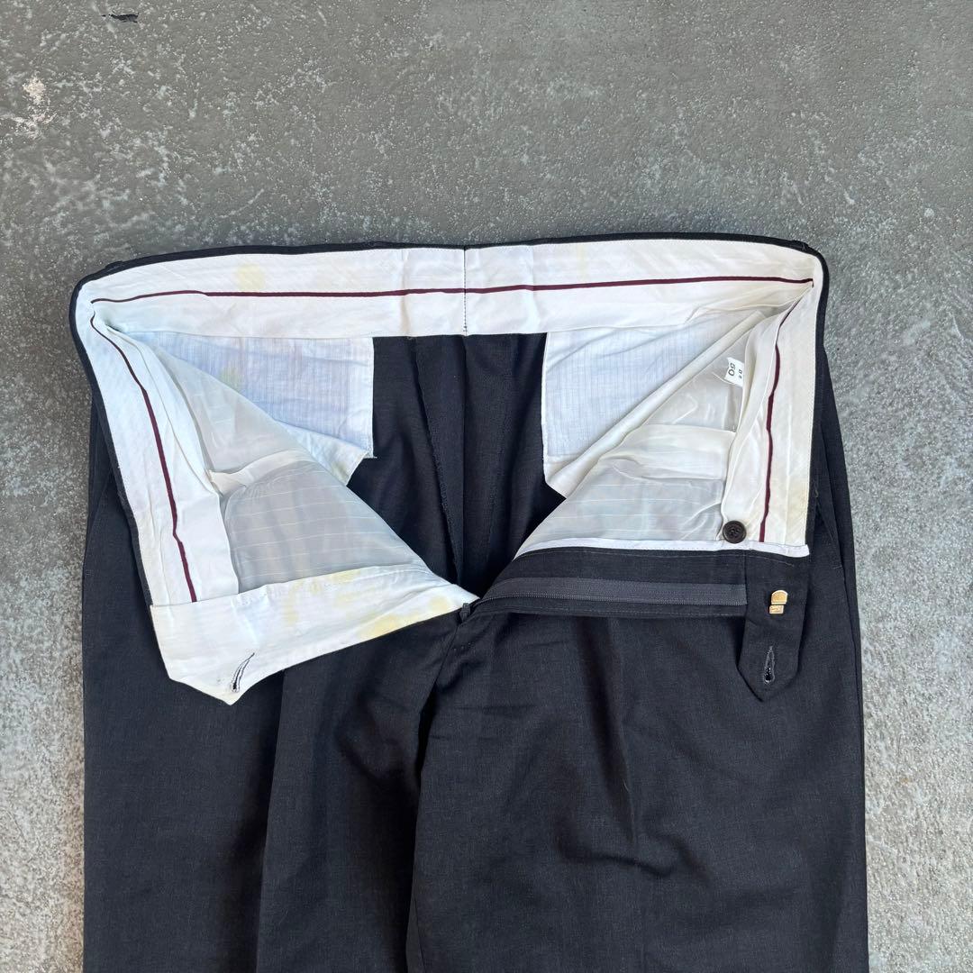 70s Marlane イタリア製　ワイドストレート　ウールスラックス