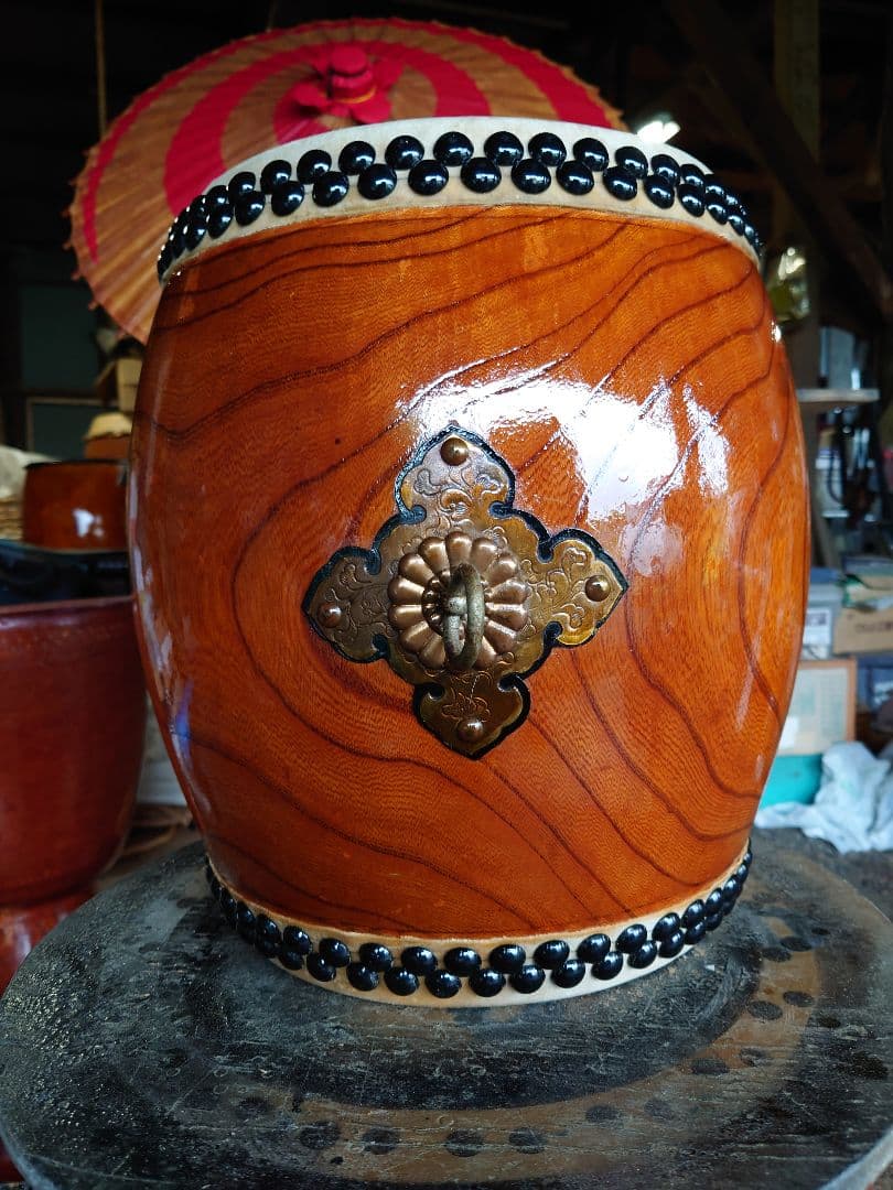 和太鼓.９寸ケヤキくり抜き胴
