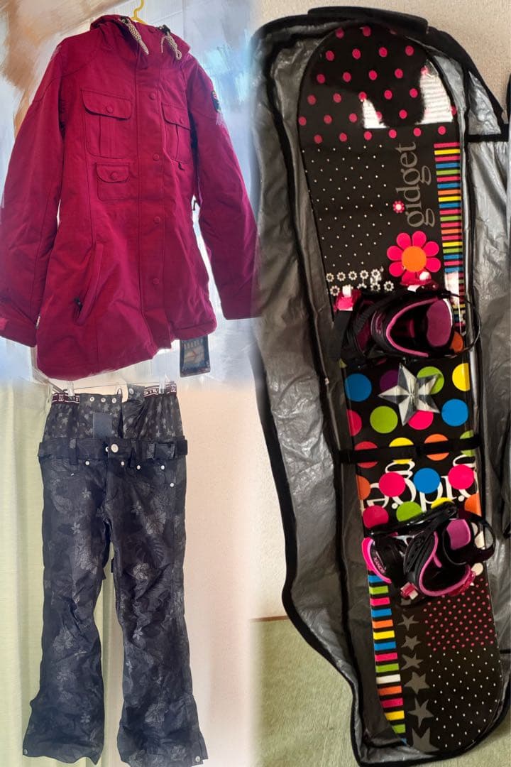 スノーボード　板・ビンディング・カバー・ウェア上下セット