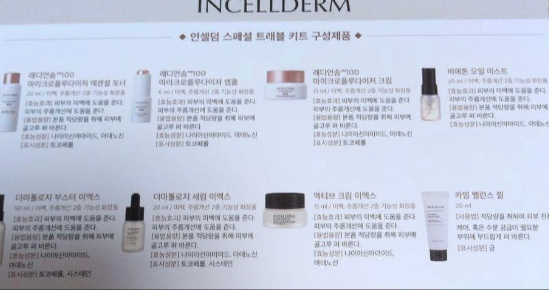 INCELLDERM 11点スキンケア トラベルセット