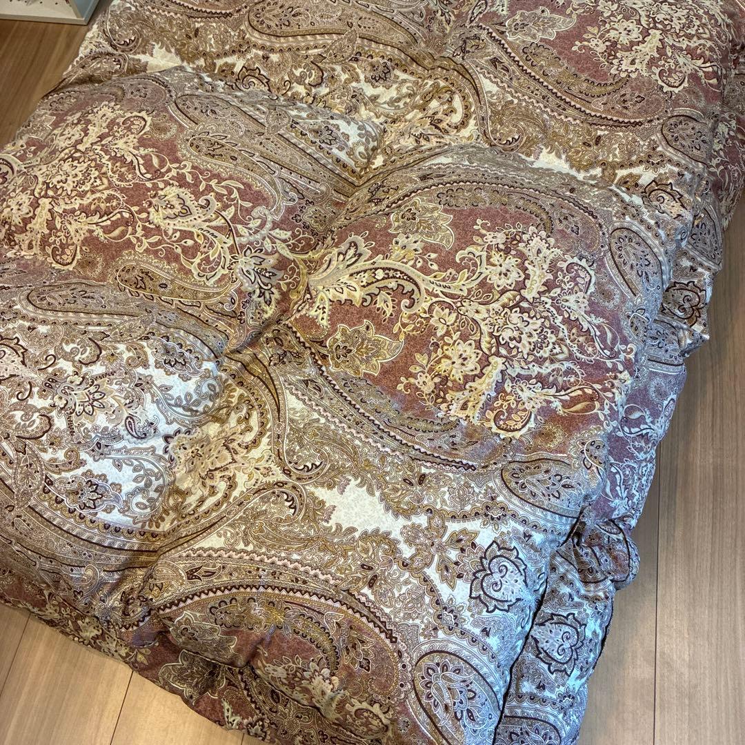 西川　羽毛布団　ペイズリー柄 厚手