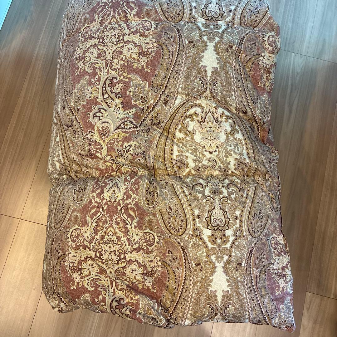 西川　羽毛布団　ペイズリー柄 厚手