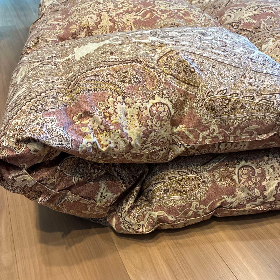 西川　羽毛布団　ペイズリー柄 厚手