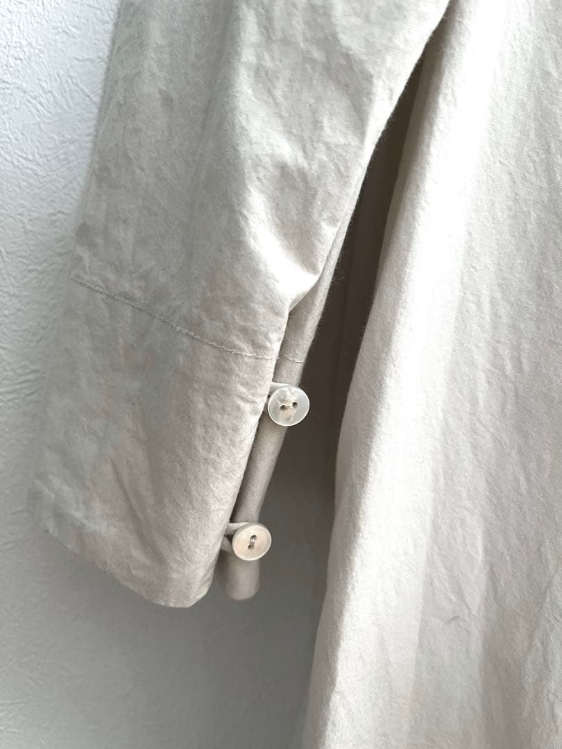 nui mond/カフタンドレス/近江晒し加工/ライトグレー