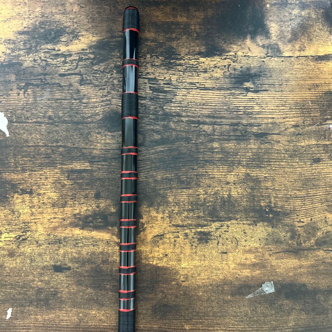 黒×黒糸×赤縁取り 篠笛 七孔七本調子 だんじり 地車