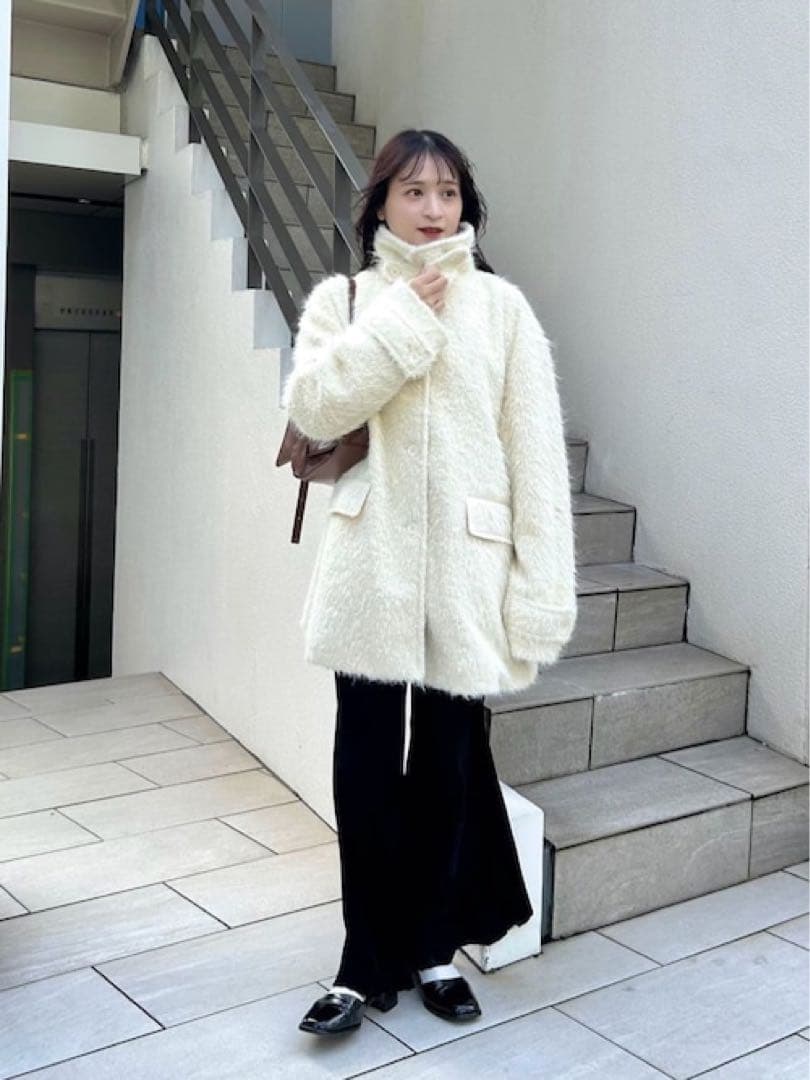 Kastane シャギーコート アイボリー