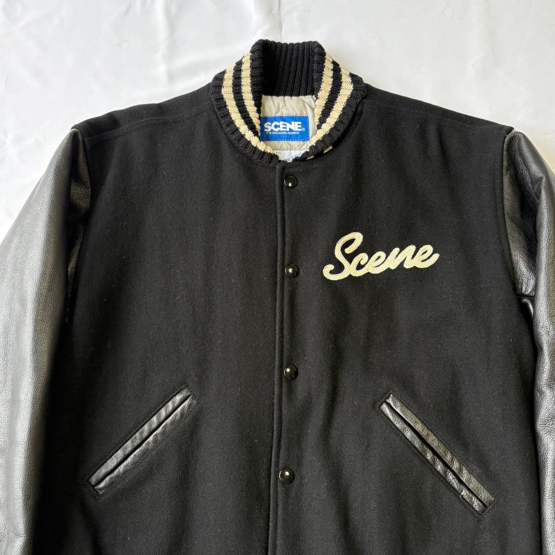 SCENE VAN TM ATHLETICS スタジャン オールブラック L