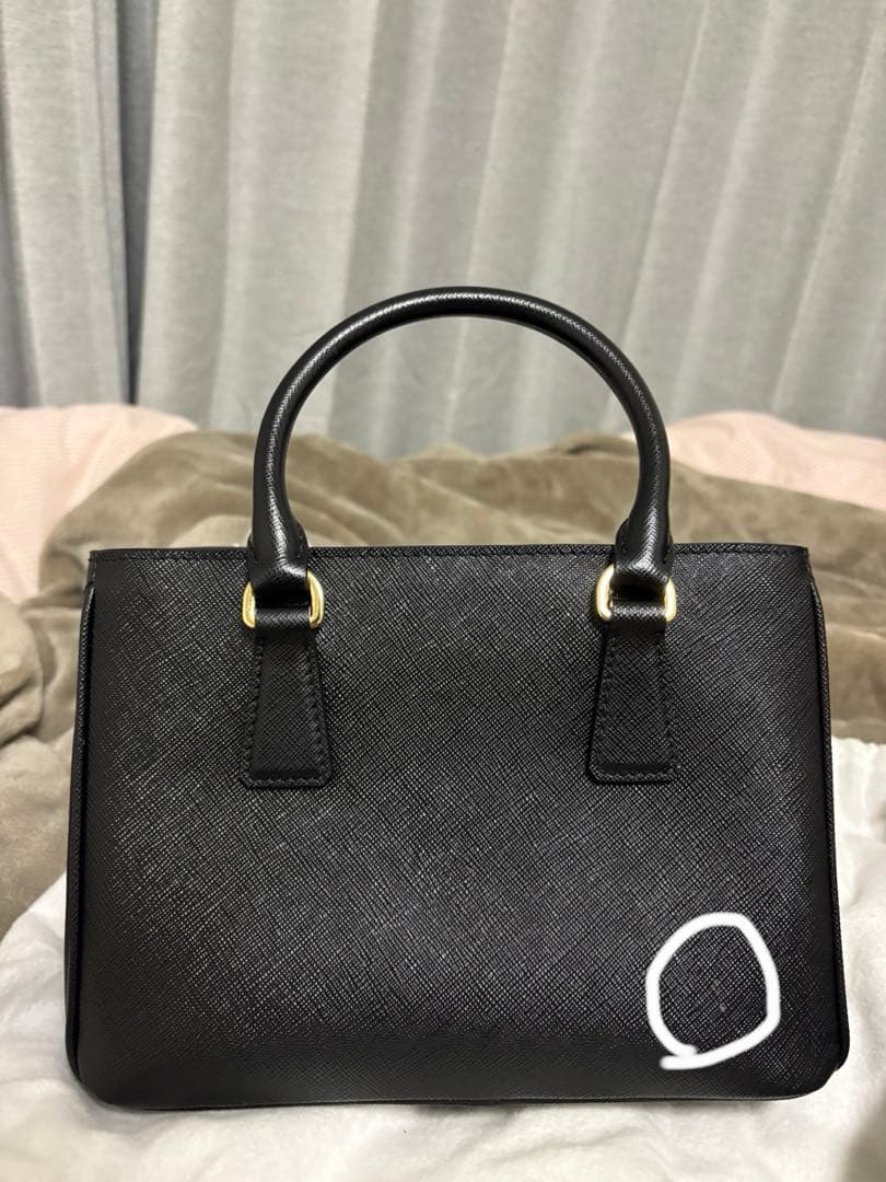 美品 PRADA プラダ2WAY ブラックガレリアミニバッグ サフィアーノ