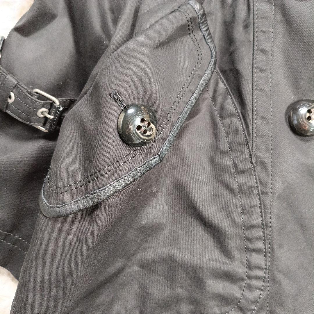 美品✨バーバリーブルーレーベル　ダブルトレンチコート　レザーパイピング　38