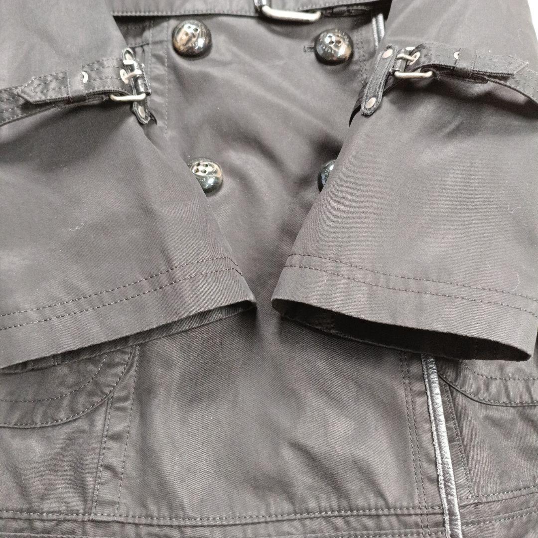 美品✨バーバリーブルーレーベル　ダブルトレンチコート　レザーパイピング　38